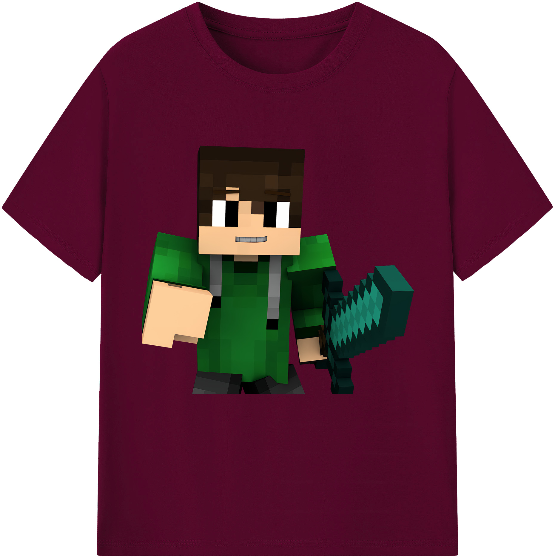 （画像用） マインクラフト ブロックの世界 Minecraft MC Block world レディースカジュアルプリントTシャツ（綿100％）